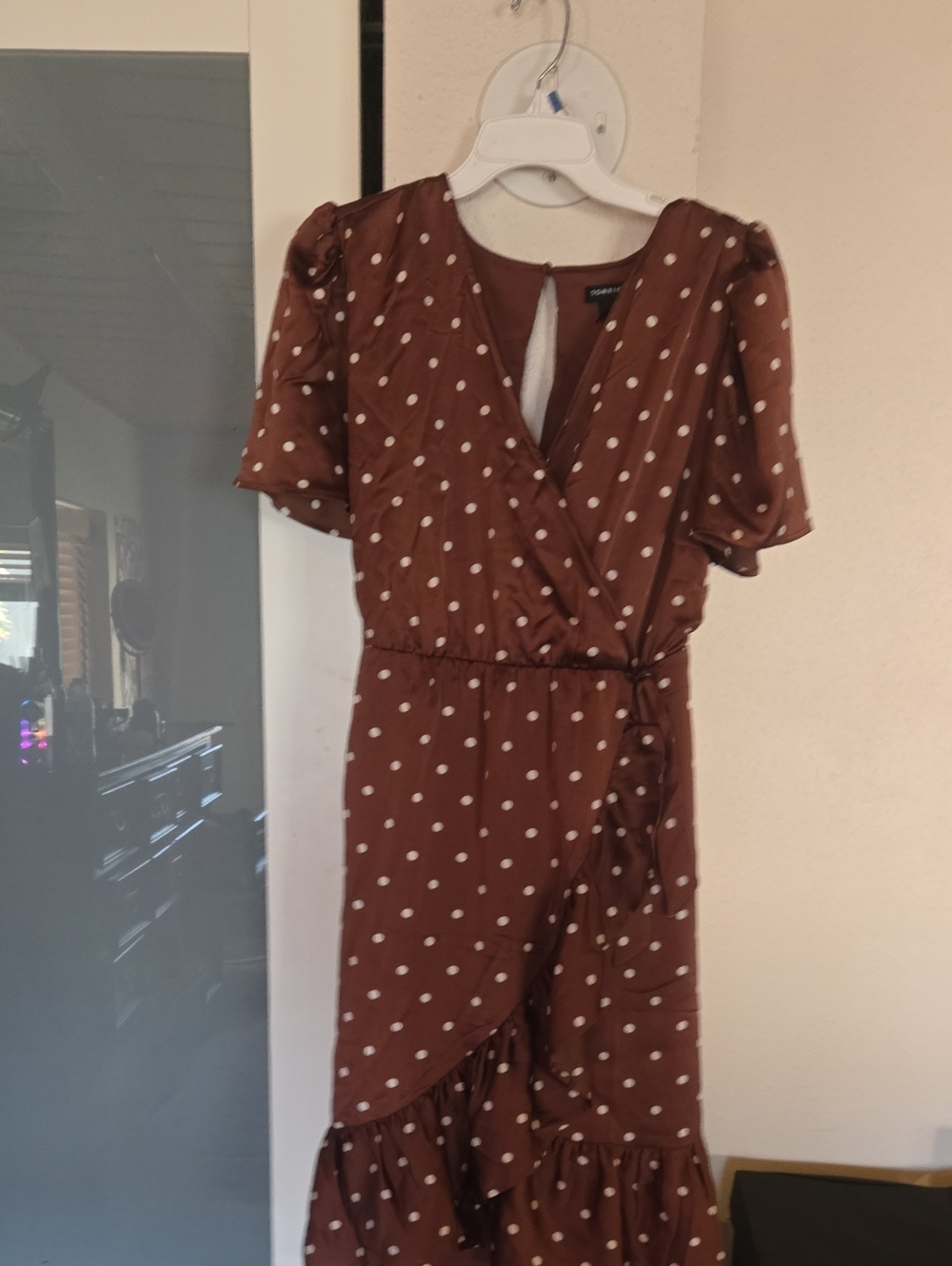 torrid Brown Polka Dot Wrap Jumpsuit